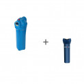 Фильтр магистральный Акватек для холодной воды, без картриджа (синий корпус 10) 1/2 + Чехол TermoZont Slim 10 для корпуса картриджного фильтра
