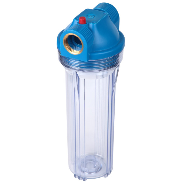 Фильтр магистральный для холодной воды (прозрачный корпус 10) 1/2 без картриджа